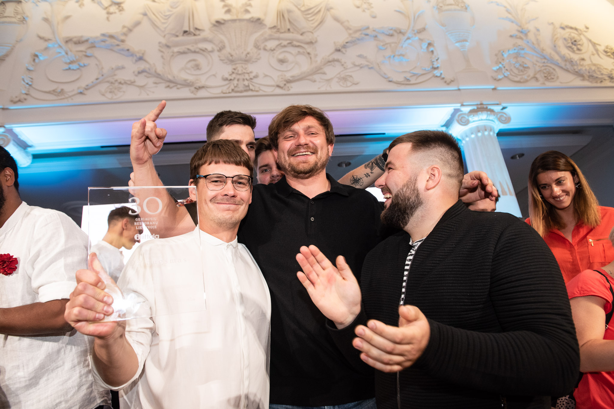 Martynas Praškevičius ir komanda 30 geriausių restoranų 2019 rinkimuose. 